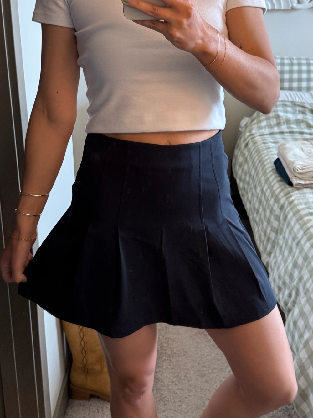 NWOT navy cider mini skirt